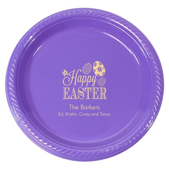 Happy Easter Eggs Plastic Plates